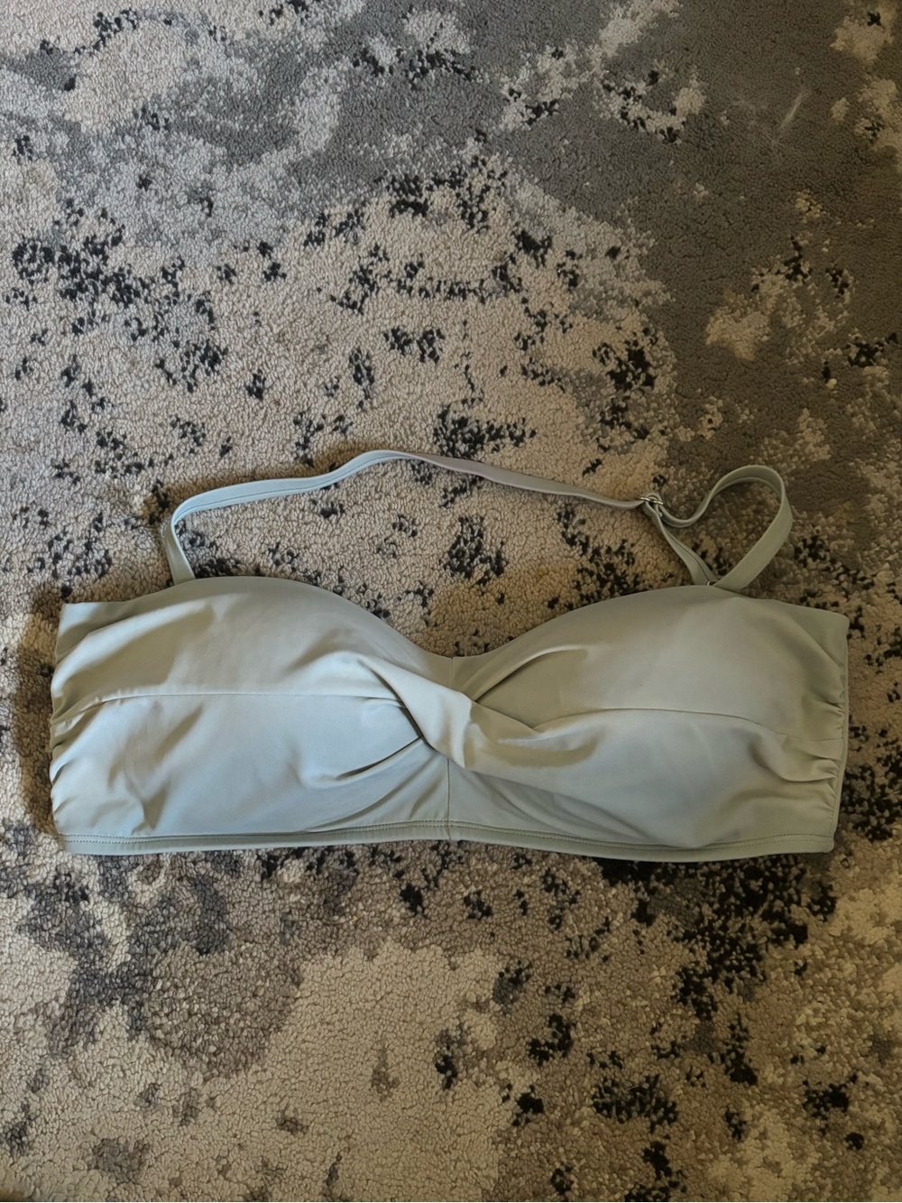 Maurices Light Gray/Blue Twist Bandeau Bikini Top with Strap